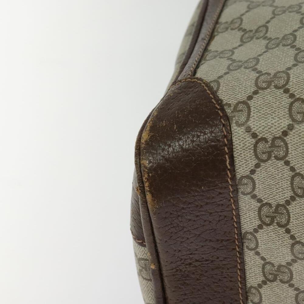 GUCCI GG Supreme Web Sherry Line Hand Bag Pvc Beige Gold Red - Picture 12 of 16